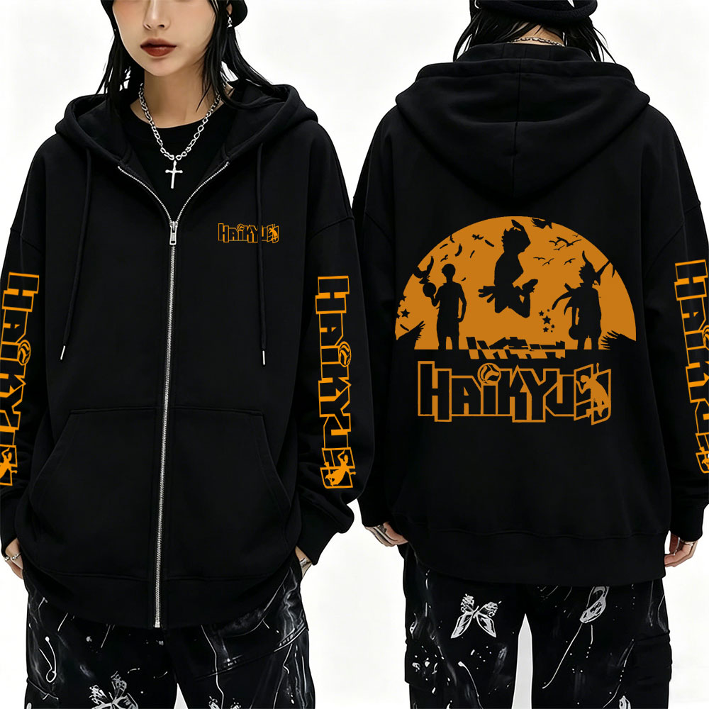Anime Merch Hoodie - Sudadera con capucha y cremallera de